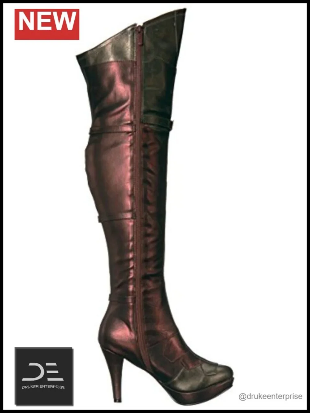 Over-the-Knee Stiletto Heel Bootie with Zip Closure
